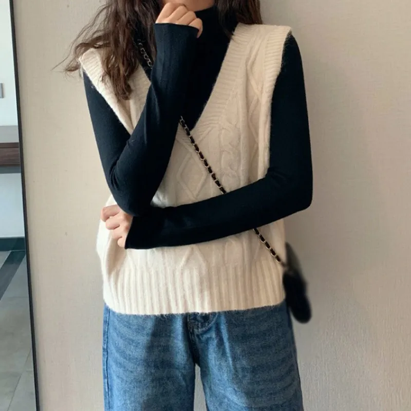 Casual Pullover Elasticity Sweater Spring Autumn Women Sleeveless V-Neck Knitted Sweater Vest
Casual Pullover Elasticity Sweater Spring Autumn Women Sleeveless V-Neck Knitted Sweater Vest