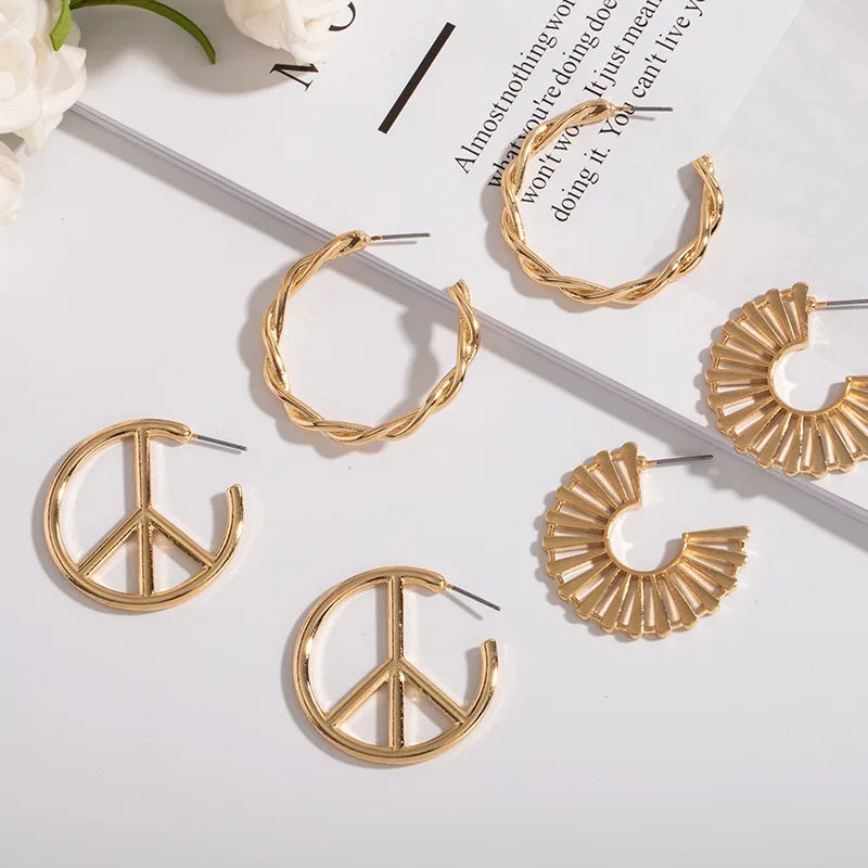 HZ 2019 новые минималистичные золотые геометрические искажения круг c лента простой