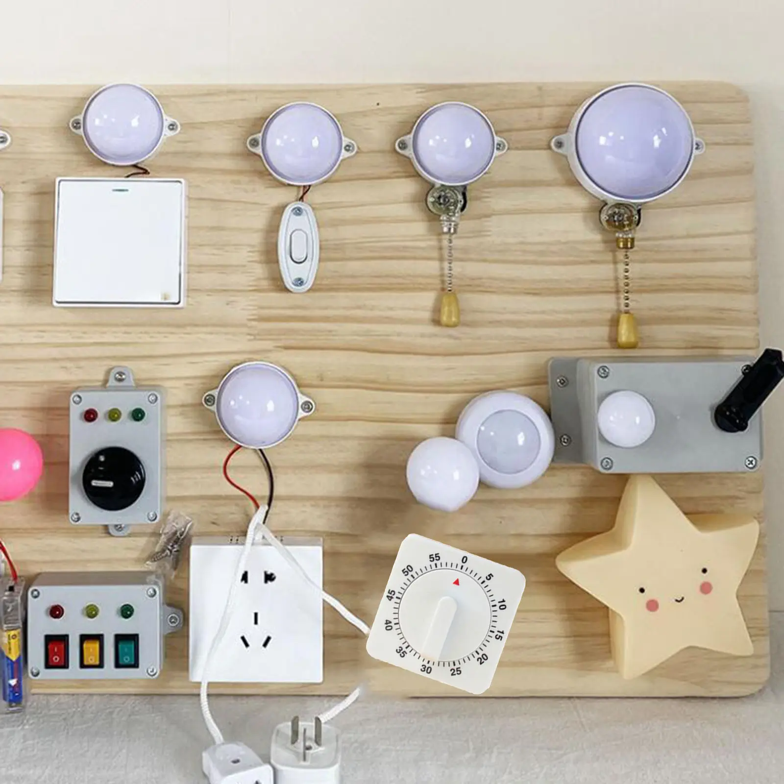 Child Busy Board DIY Accessories Timed Reminder Activity Board Montessori Educational Toy Fine Motor Skill for Kids 3+
Child Busy Board DIY Accessories Timed Reminder Activity Board Montessori Educational Toy Fine Motor Skill for Kids 3+