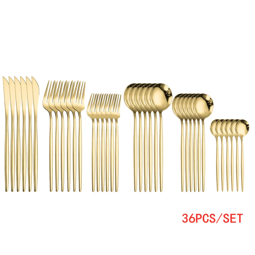 Gold Cutlery Set Stainless Steel Dinnerware Sets Kitchen Complete Tableware Knife Fork Spoon Chopsticks Steel Gold Cutlery Set 
Gold Cutlery Set Stainless Steel Dinnerware Sets Kitchen Complete Tableware Knife Fork Spoon Chopsticks Steel Gold Cutlery Set
