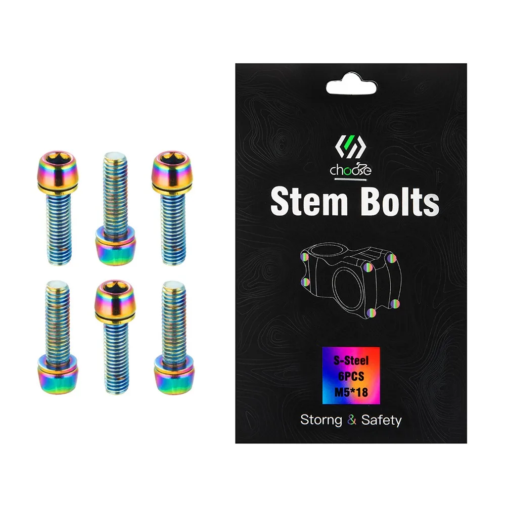 6Pcs M5x18mm MTB Bike Alloy Bolts Handlebar Stem Shifter Screws Fasteners Colorful Bicycle Stem Fixing Screw Cycling Accessories
6Pcs M5x18mm MTB Bike Alloy Bolts Handlebar Stem Shifter Screws Fasteners Colorful Bicycle Stem Fixing Screw Cycling Accessories