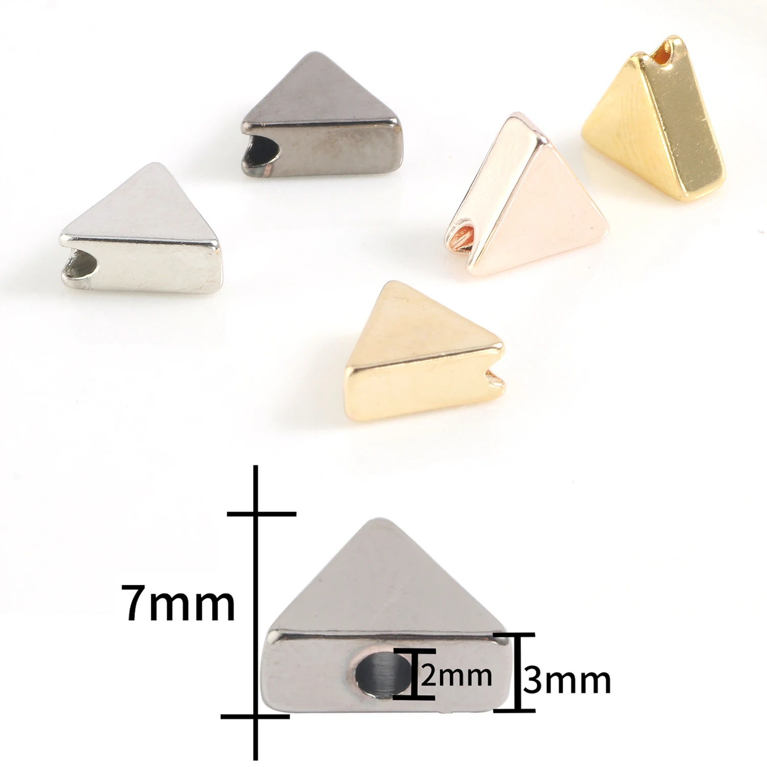 10pcs/lot 7x3mm Gold Silver Color Triangle Spacer Copper Beads Diy Charms Bracelet Loose Beads For Jewelry Making Finding Beaded
10pcs/lot 7x3mm Gold Silver Color Triangle Spacer Copper Beads Diy Charms Bracelet Loose Beads For Jewelry Making Finding Beaded