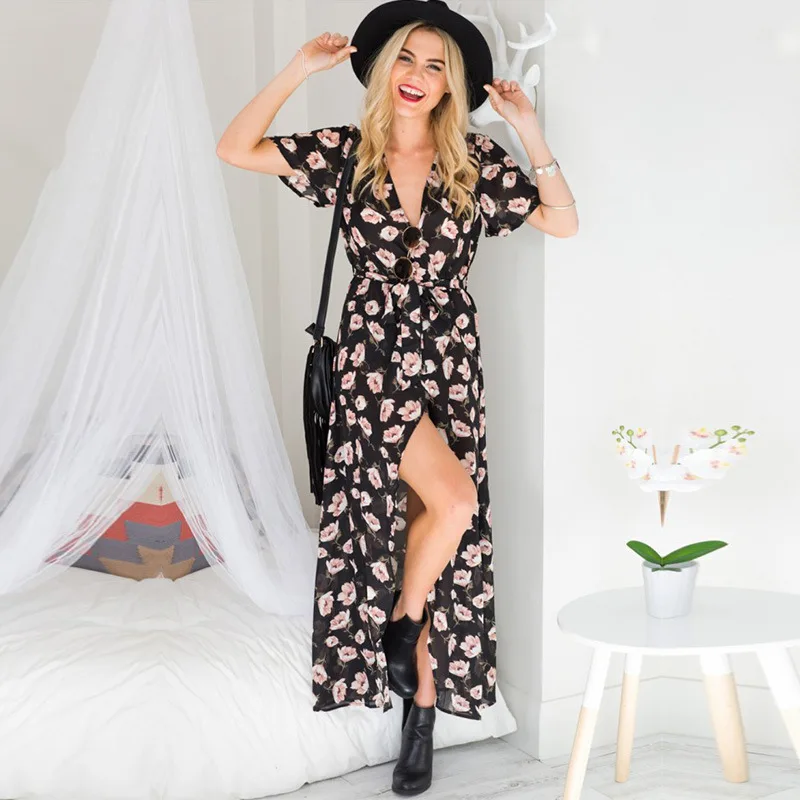 2021 Hot Sell Sexy Summer Floral Dress Women Chiffon Short Sleeve Boho Beach Floral Vintage V Neck Casual Beach Vacation Dresses
2021 Hot Sell Sexy Summer Floral Dress Women Chiffon Short Sleeve Boho Beach Floral Vintage V Neck Casual Beach Vacation Dresses
