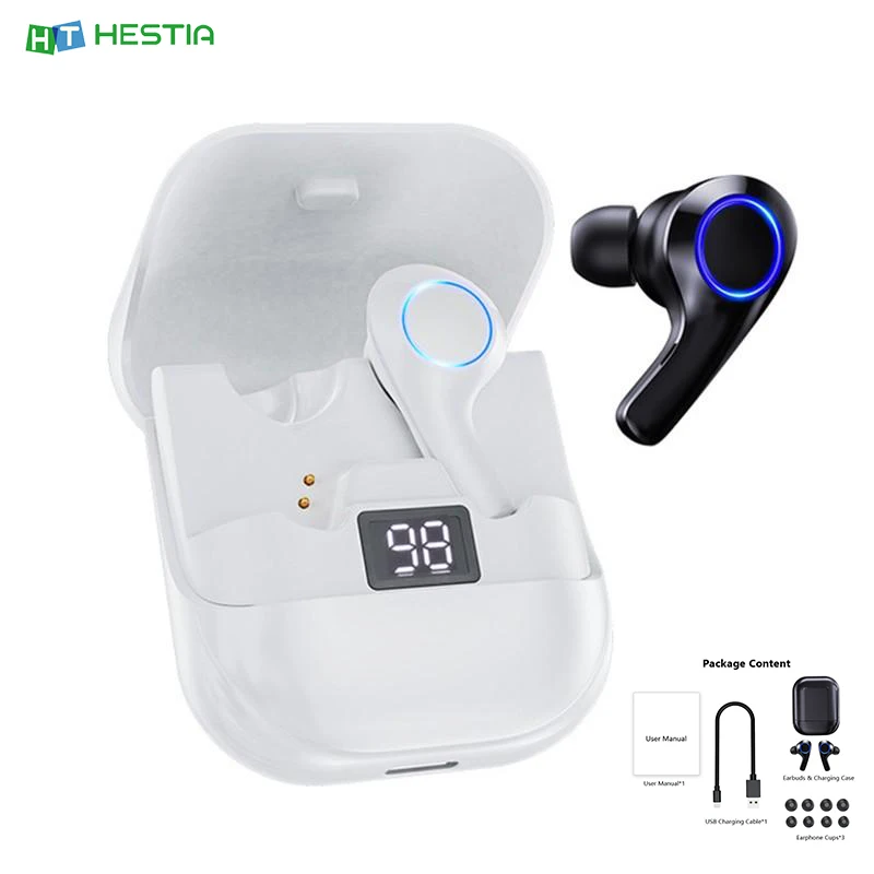 PT 08 TWS Jerry Solution 5 0 цифровой дисплей Сенсорная Bluetooth гарнитура Type C зарядный порт