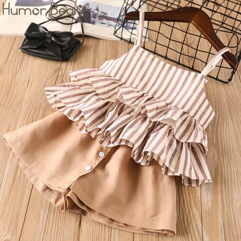 Humor Bear Girls Clothing Sets 2021New Summer Kids Clothes Striped Suspender Skirt + Culottes 2PCS Suit Children Clothes
Humor Bear Girls Clothing Sets 2021New Summer Kids Clothes Striped Suspender Skirt + Culottes 2PCS Suit Children Clothes