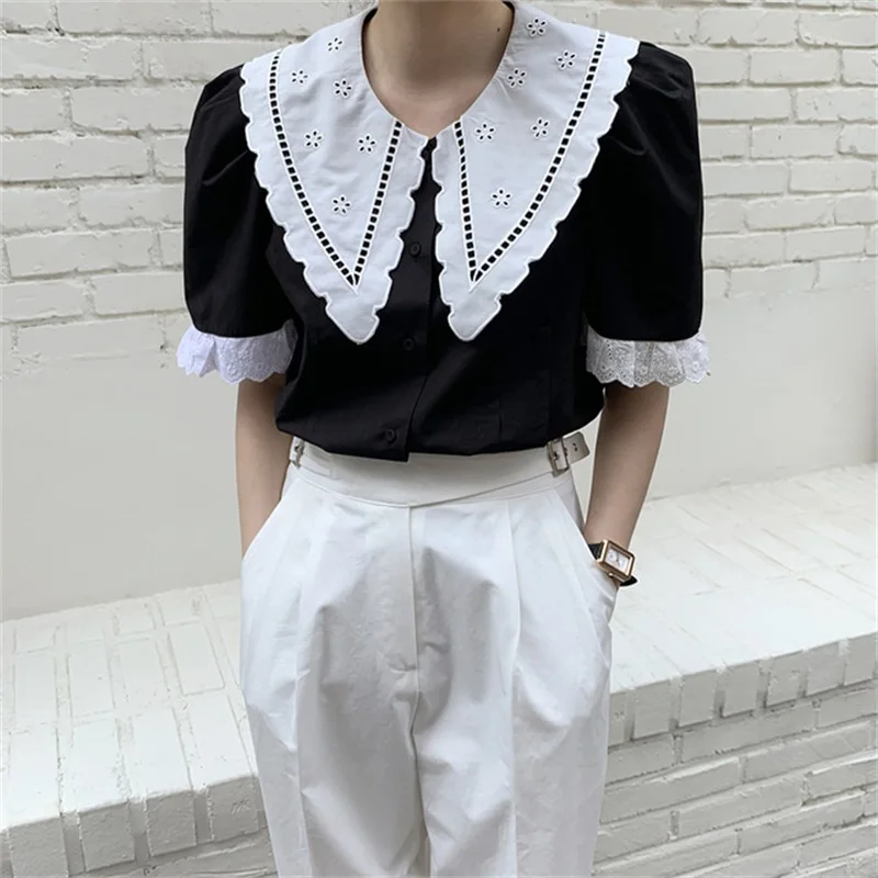 Sweet Summer Short Sleeves Lace Blouse Fashion Y2k High Street Streetwear Stylish 2021 OL Office Lady All Match Chic Blusas
Sweet Summer Short Sleeves Lace Blouse Fashion Y2k High Street Streetwear Stylish 2021 OL Office Lady All Match Chic Blusas