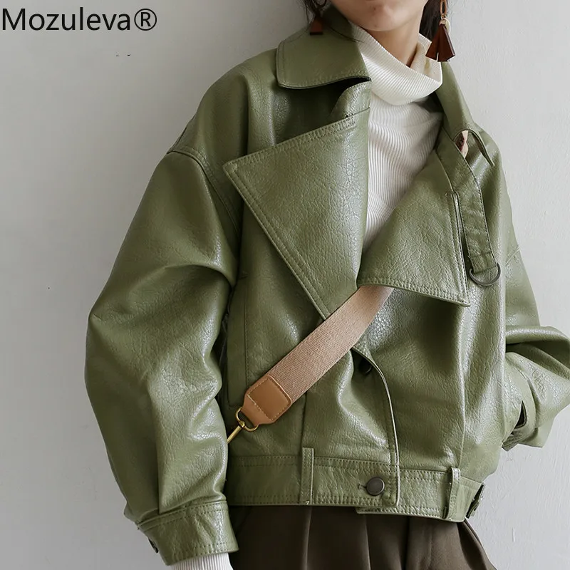 Mozuleva 2022 Loose Pu Leather Batwing Sleeve Vintage Leather Jacket Street Casual Outwear Ladies Biker Leather Coat Multicolor
Mozuleva 2022 Loose Pu Leather Batwing Sleeve Vintage Leather Jacket Street Casual Outwear Ladies Biker Leather Coat Multicolor