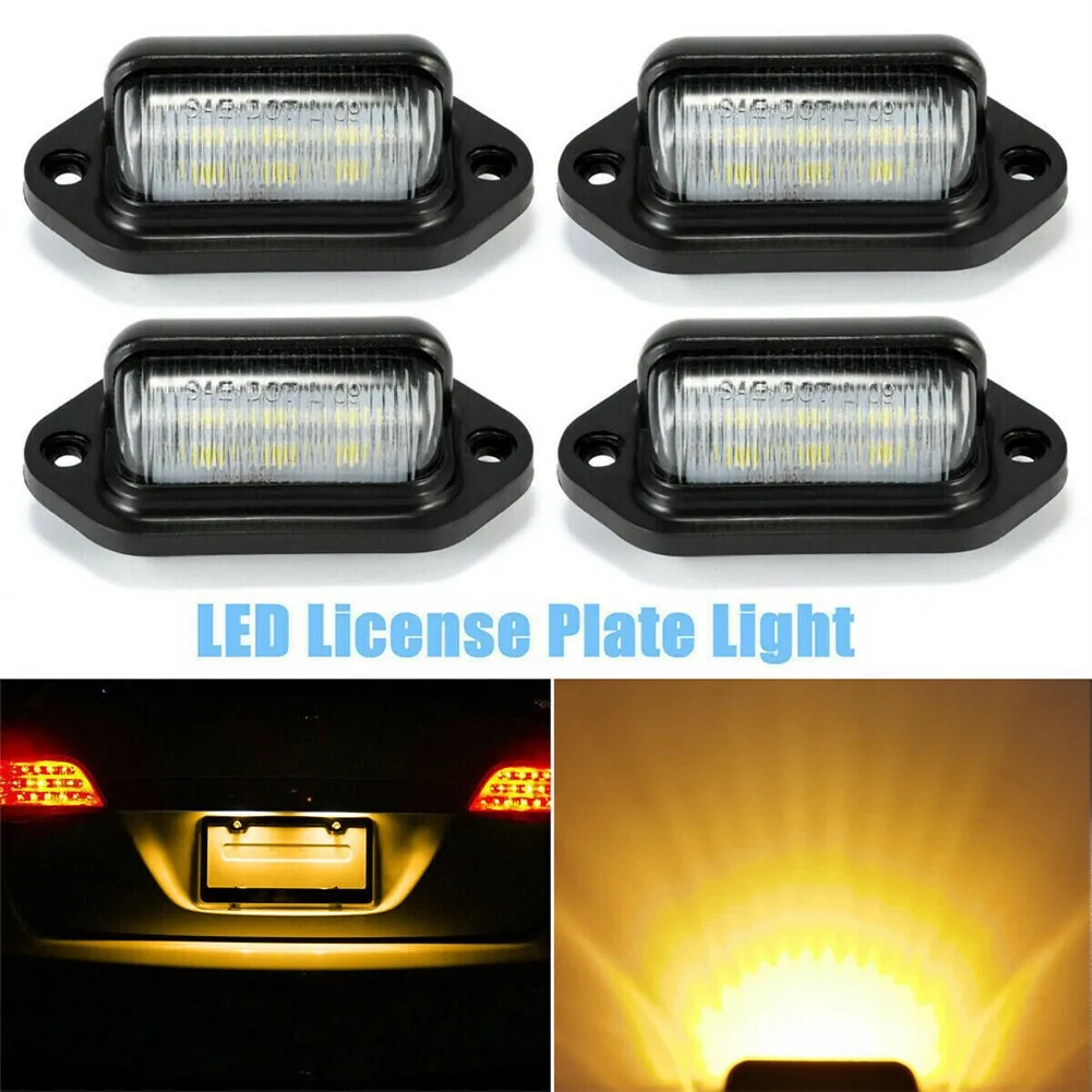 4pcs Amber 6 LED License Plate Tag Lights Step Footwell Lamp For 12V-24V Boat Truck Trailer RV License Plate Light With 8x Screw
4pcs Amber 6 LED License Plate Tag Lights Step Footwell Lamp For 12V-24V Boat Truck Trailer RV License Plate Light With 8x Screw