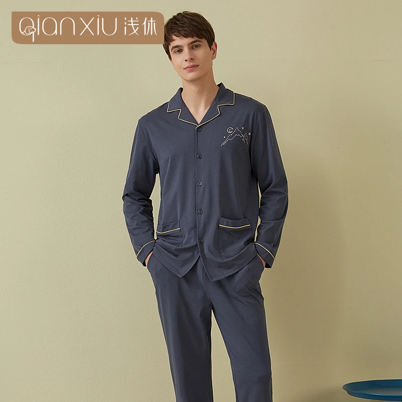 Men's pajamas suits, home clothes, knitted cotton cardigans, spring and autumn men's cardigan suits, bamboo cotton pajamas, men
Men's pajamas suits, home clothes, knitted cotton cardigans, spring and autumn men's cardigan suits, bamboo cotton pajamas, men