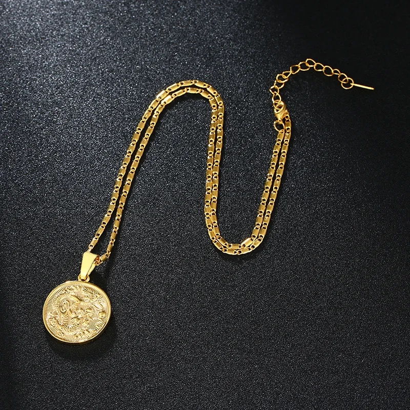 Dragon Pendant Neckalces for Women Auspicious Statement Necklace Jewelry Stainless Steel Link Chain Metal Coin Pendants
Dragon Pendant Neckalces for Women Auspicious Statement Necklace Jewelry Stainless Steel Link Chain Metal Coin Pendants