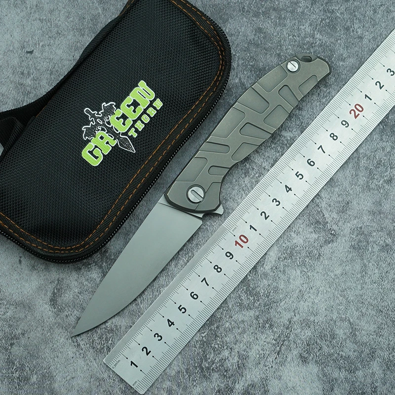 Green thorn F95 folding knife K110 blade titanium alloy handle outdoor camping hunting pocket kitchen knife fruit knife EDC tool 
Green thorn F95 folding knife K110 blade titanium alloy handle outdoor camping hunting pocket kitchen knife fruit knife EDC tool