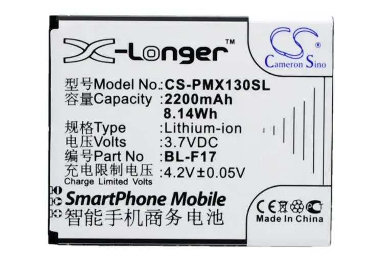 cameron sino 2200mah battery for PHICOMM 2S X130 X130V X130va X130W X130wa BL-F17 Mobile, SmartPhone Battery
cameron sino 2200mah battery for PHICOMM 2S X130 X130V X130va X130W X130wa BL-F17 Mobile, SmartPhone Battery