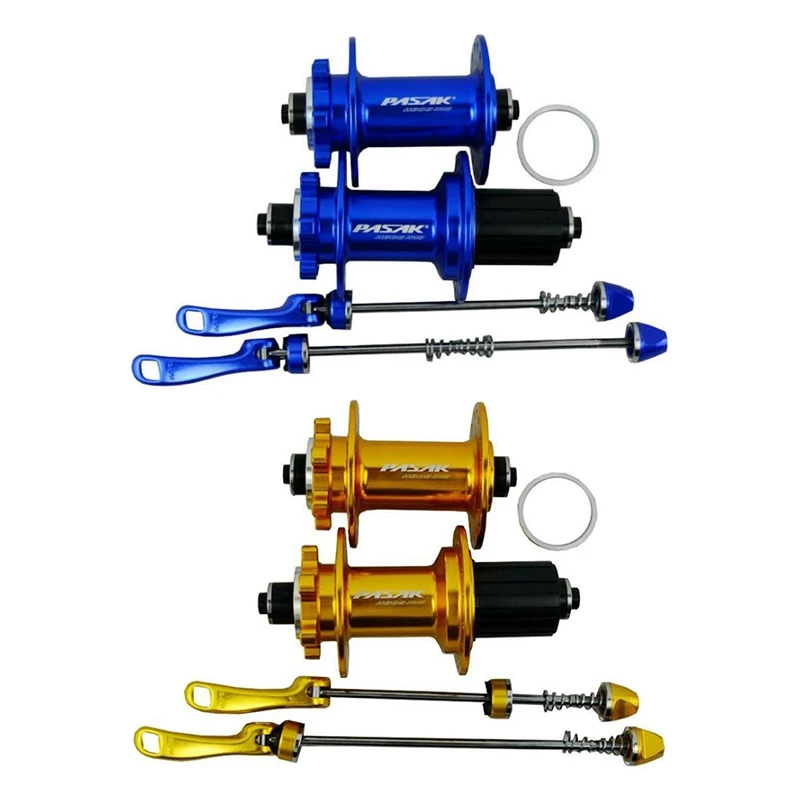 PASAK 2 Set HB08 Flower Drum Bicycle Axle Six Nail Disc Brake Axle Fast Release Card 12 Speed 24/28/32 Hole, Blue & Gold
PASAK 2 Set HB08 Flower Drum Bicycle Axle Six Nail Disc Brake Axle Fast Release Card 12 Speed 24/28/32 Hole, Blue & Gold