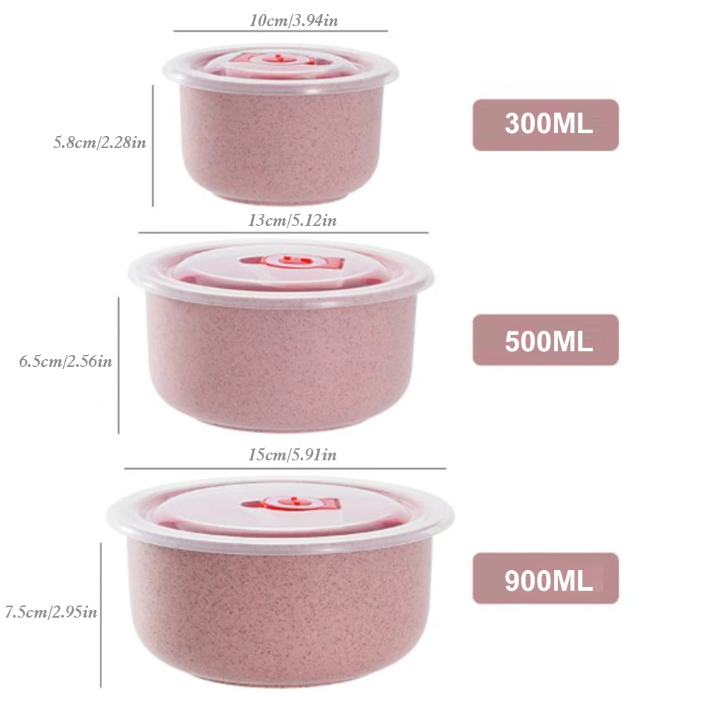3pcs/set Wheat Cereal Bowl Food Storage With Lid Microwave Not Fragile For Kids Family Tableware Supplies 300/500/900ml
3pcs/set Wheat Cereal Bowl Food Storage With Lid Microwave Not Fragile For Kids Family Tableware Supplies 300/500/900ml