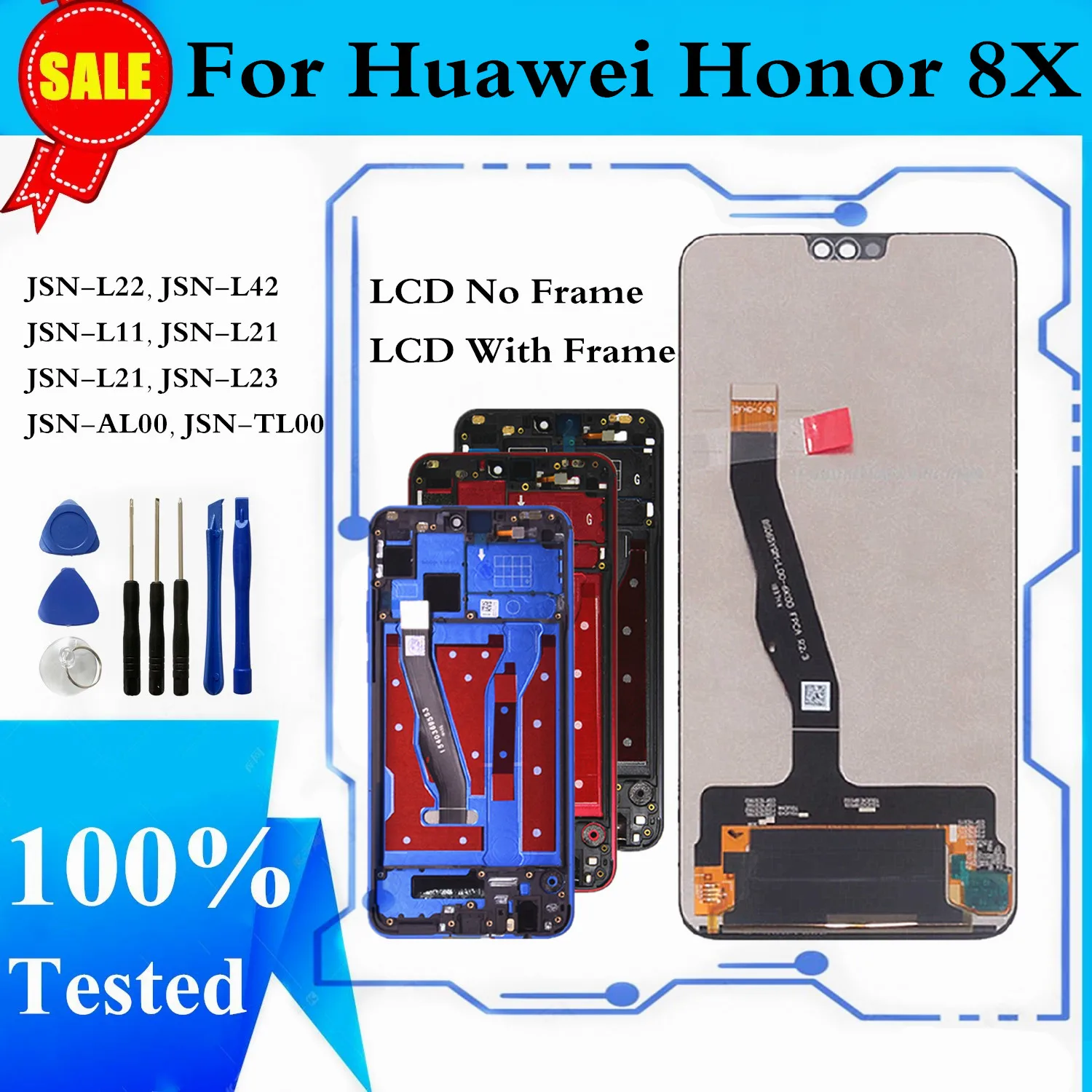 For Huawei Honor 8X Display LCD JSN-L22 JSN-L42 Touch Screen Digitizer For HONOR 8X LCD JSN-L11 JSN-L21 Replacement Parts 
For Huawei Honor 8X Display LCD JSN-L22 JSN-L42 Touch Screen Digitizer For HONOR 8X LCD JSN-L11 JSN-L21 Replacement Parts