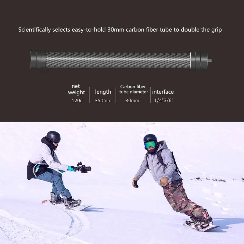 35cm Portable Carbon Fiber Bar Handheld Extension Rod Stick for D-JI Ronin-S Gimbal Stabilizer 1/4'' 3/8" Thread Screws X6HB 
35cm Portable Carbon Fiber Bar Handheld Extension Rod Stick for D-JI Ronin-S Gimbal Stabilizer 1/4'' 3/8" Thread Screws X6HB