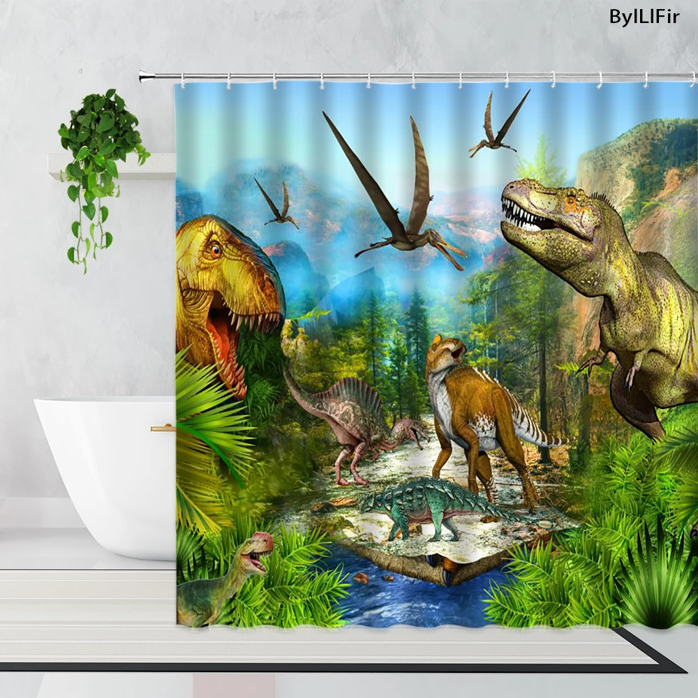 3D Dinosaur Pattern Cartoon Fantasy Forest Shower Curtain Windproof Bathroom Decoration Bathtub Screen Bath Curtains Home Decor
3D Dinosaur Pattern Cartoon Fantasy Forest Shower Curtain Windproof Bathroom Decoration Bathtub Screen Bath Curtains Home Decor