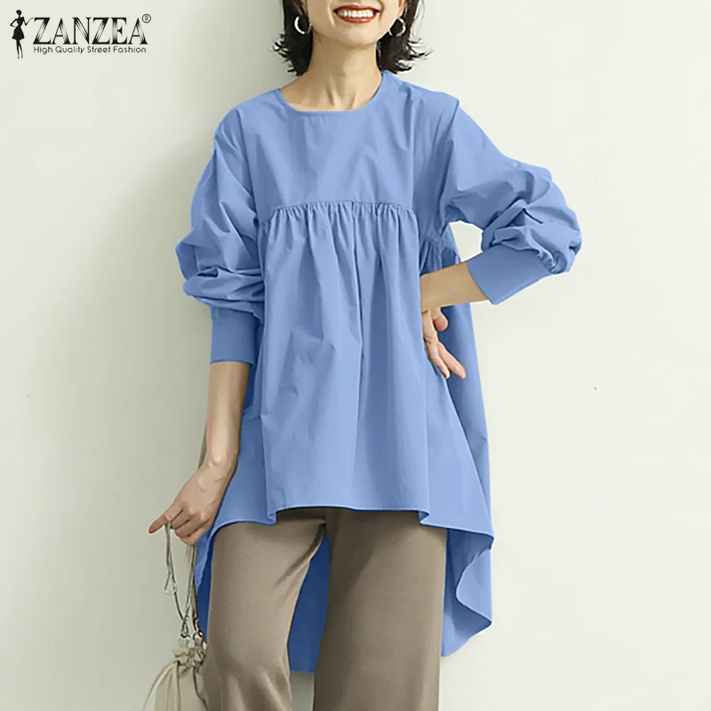 Women Solid Patchwork Blouse 2022 Autumn Irregular Blusas Female Casual Long Sleeve Shirt Oversized ZANZEA Fashion High Low Tops
Women Solid Patchwork Blouse 2022 Autumn Irregular Blusas Female Casual Long Sleeve Shirt Oversized ZANZEA Fashion High Low Tops