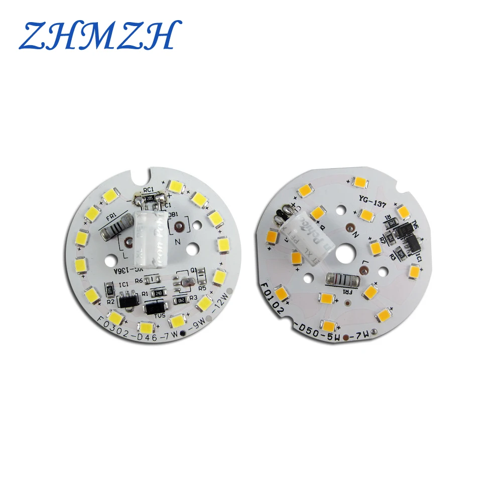 

10pcs/Lot LED Chip 3W 5W 7W 9W 12W 15W 18W 24W Free Driver Light Beads 80RA Non-flickering for LED Bulbs AC220V SMD2835