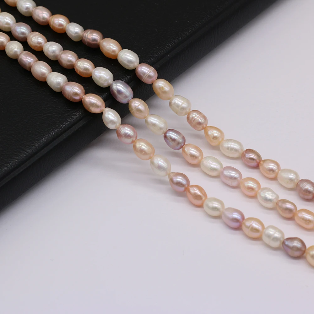 

Natural Freshwater 100%Pearl Rice Beads Mix Color Loose Spacer Pearls For Jewelry Making DIY Charm Bracelet Necklace Accessories