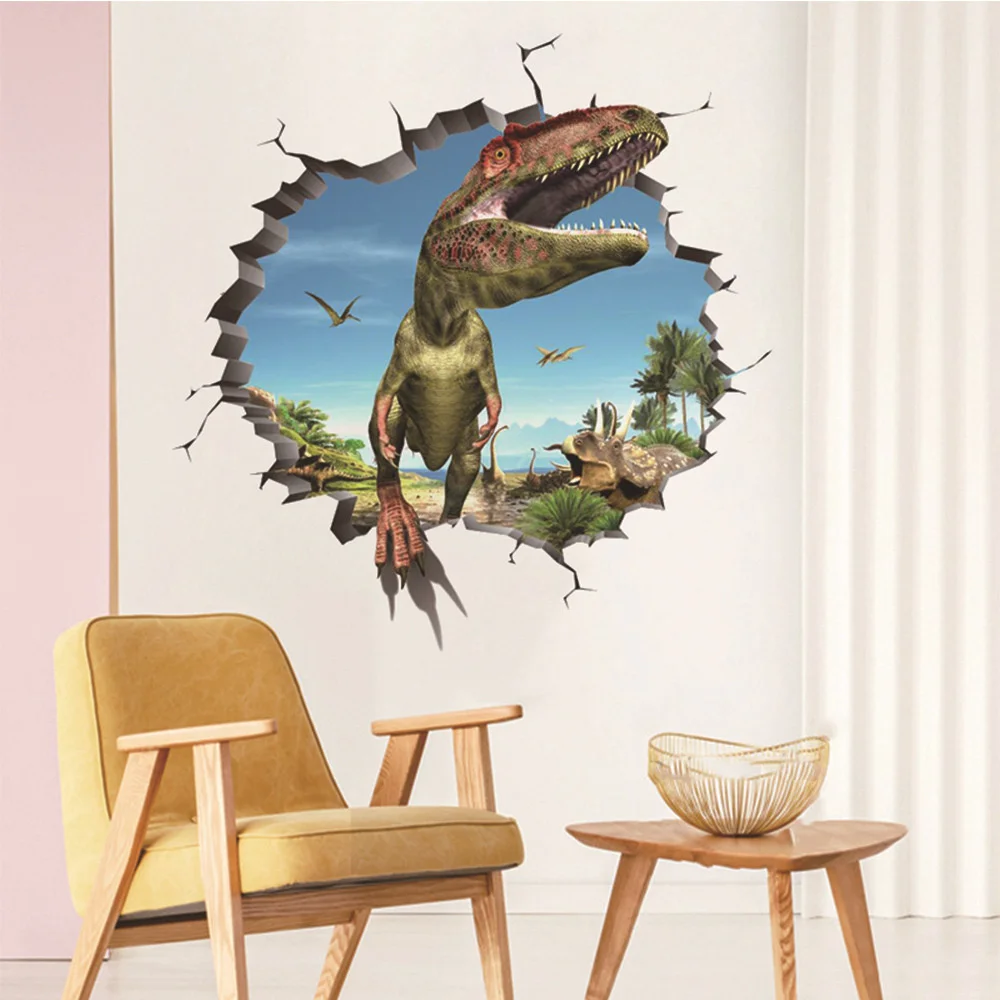 3D Broken Wall Dinosaur Jurassic Home Decor Removable Wall Sticker Living Room Bedroom Children's Room Background Wallpaper
3D Broken Wall Dinosaur Jurassic Home Decor Removable Wall Sticker Living Room Bedroom Children's Room Background Wallpaper