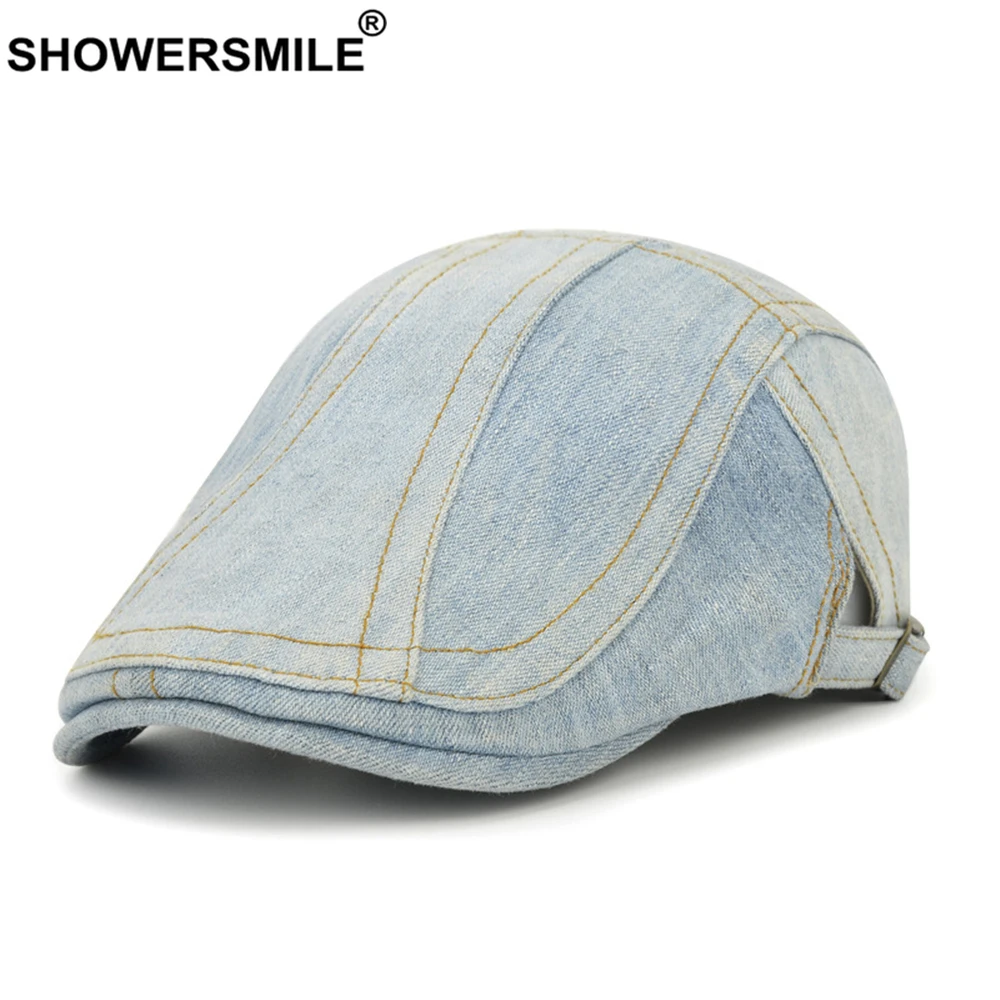 SHOWERSMILE джинсовая кепка для мужчин и женщин мужской берет шляпа повседневная