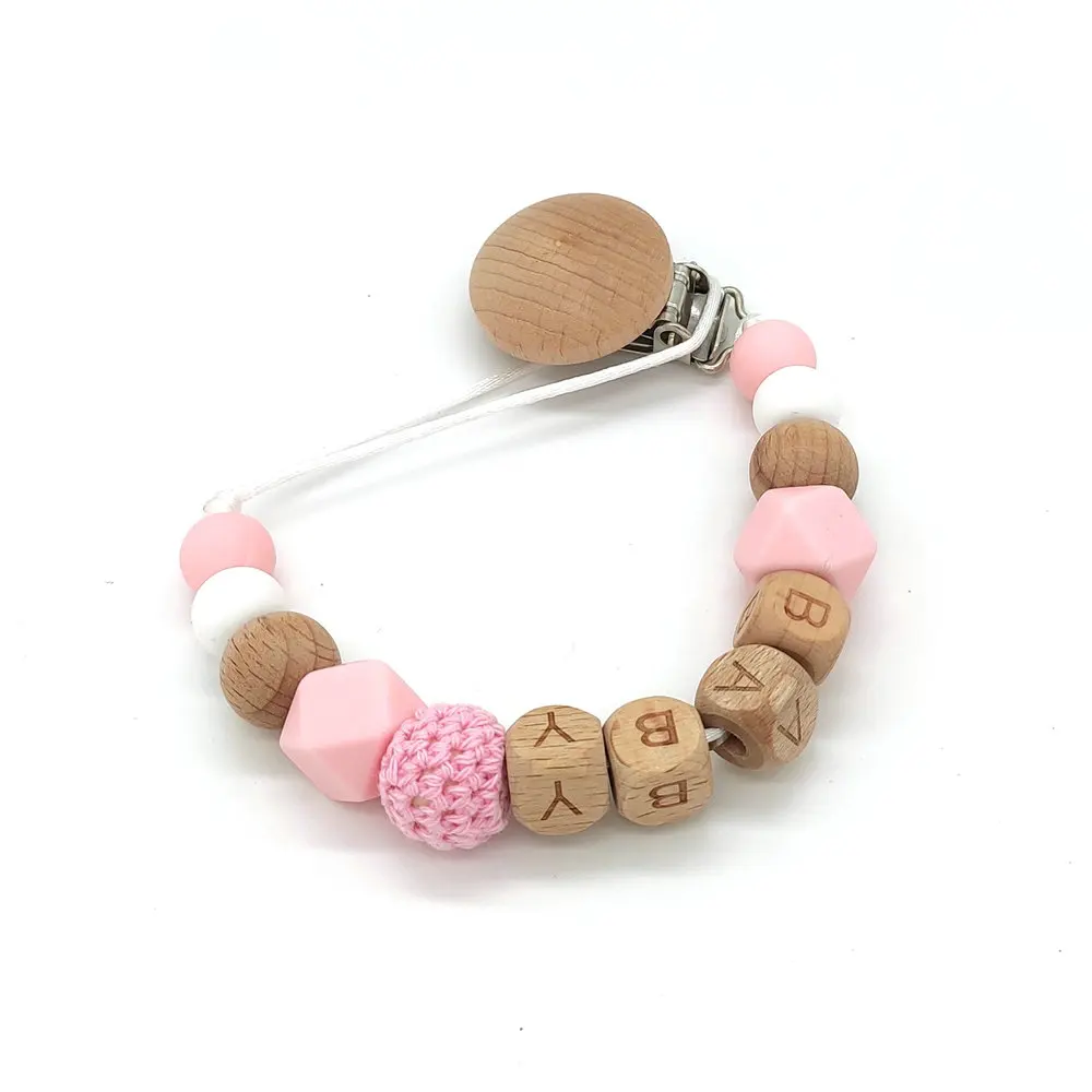 DIY Pacifier Chain Personalized Pacifiers With the Name BPA Free Silicone Beads Nature Wood Baby Teether Dummy Clips Holder
DIY Pacifier Chain Personalized Pacifiers With the Name BPA Free Silicone Beads Nature Wood Baby Teether Dummy Clips Holder