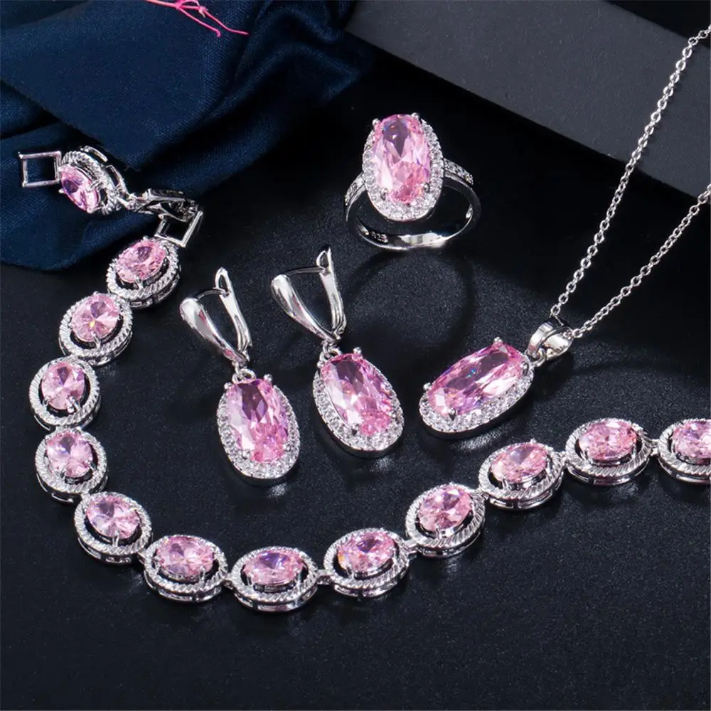 PLoredana Top Brand Exclusive Luxury Pink Zircon Lady Jewelry Necklace Earrings Ring Bracelet Four-Piece Jewelry Set TZ005
PLoredana Top Brand Exclusive Luxury Pink Zircon Lady Jewelry Necklace Earrings Ring Bracelet Four-Piece Jewelry Set TZ005