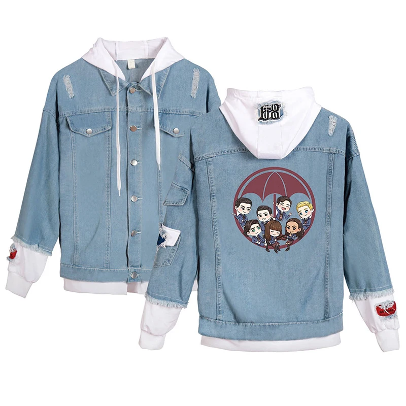 Классическая джинсовая куртка с принтом «Зонтик», «Супергерои», мужские/женские джинсовые куртки с длинным рукавом и имитацией двух частей... 
Классическая джинсовая куртка с принтом «Зонтик», «Супергерои», мужские/женские джинсовые куртки с длинным рукавом и имитацией двух частей...