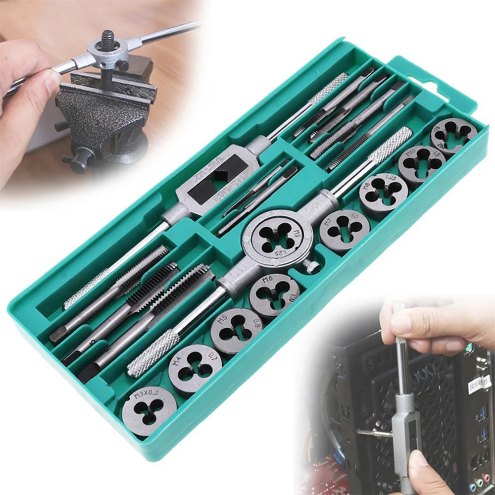 20pcs/Set Metric Tip And Die Set Adjustable Tap Wrench M3-M12 Screw Thread Taps Nut Bolt Hand Tools Thread Screwdriver
20pcs/Set Metric Tip And Die Set Adjustable Tap Wrench M3-M12 Screw Thread Taps Nut Bolt Hand Tools Thread Screwdriver