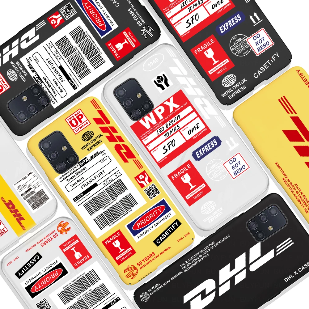 Модный чехол с этикеткой DHL Express для samsung a51 a515F sm-a515 силиконовый мягкий телефона