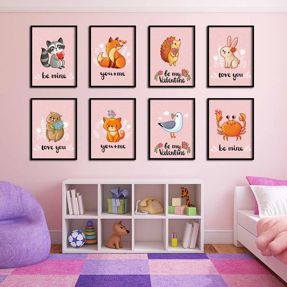 Cute Pink Animal Fox Rabbit Raccoon Cat Wall Art Canvas Painting Nordic Posters And Prints Wall Pictures Baby Kids Room Decor
Cute Pink Animal Fox Rabbit Raccoon Cat Wall Art Canvas Painting Nordic Posters And Prints Wall Pictures Baby Kids Room Decor