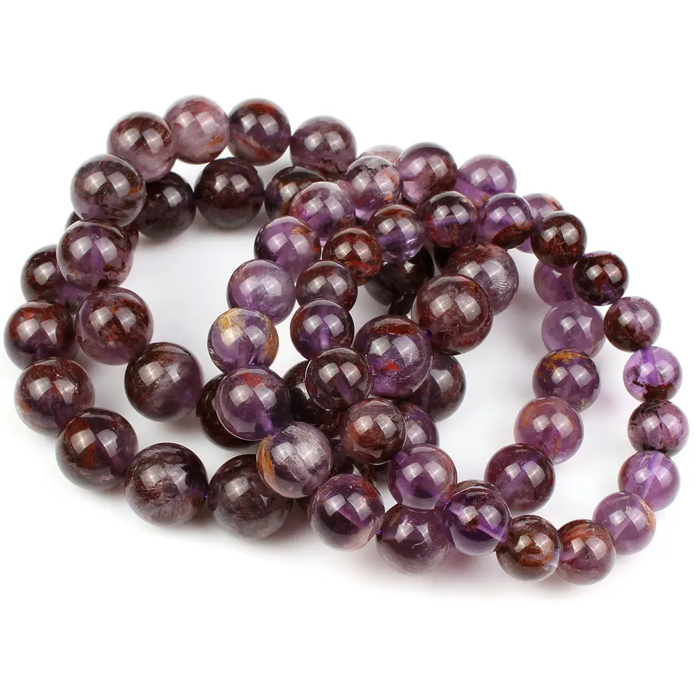 New Fashion Purple Phantom Bracelet Natural Stone Loose Beads 11 mm For Women Men Best Friend Birthday Holiday Gift | Украшения и