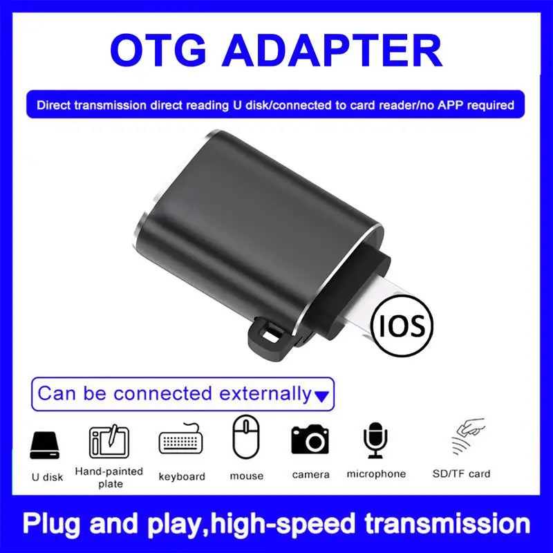 OTG Adapter Is Suitable USB 3.0 U Disk Adapter Mouse Converter For 8 Pin For Iphone Otg Adapter With Buckle
OTG Adapter Is Suitable USB 3.0 U Disk Adapter Mouse Converter For 8 Pin For Iphone Otg Adapter With Buckle