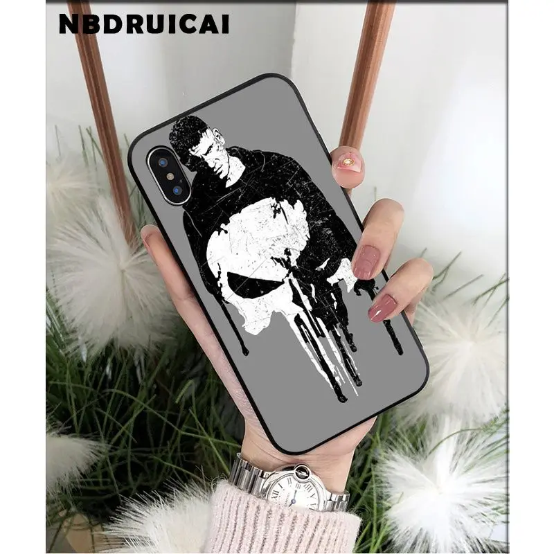 NBDRUICAI Каратель маска череп ТПУ Мягкий силиконовый чехол для телефона iPhone 11 pro XS MAX 8