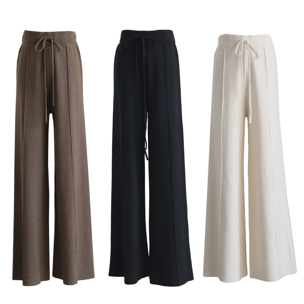 Elegant casual ladies women warm winter knit loose elastic knitted trouses Drawstring loose pants
Elegant casual ladies women warm winter knit loose elastic knitted trouses Drawstring loose pants