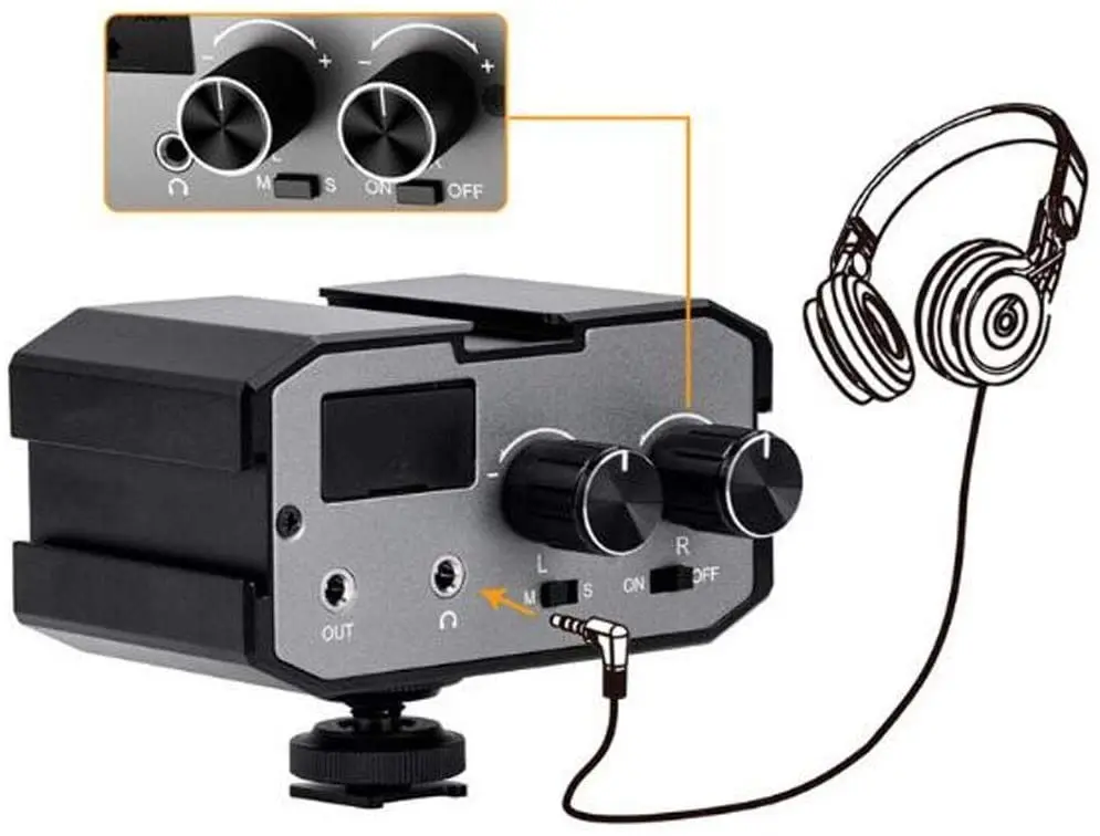 Camera Audio Mixer, Universal Aluminum Alloy Dual-channel CVM-AX1 Stereo Audio Mixer Adapter With 3.5MM Jack, for Camera
Camera Audio Mixer, Universal Aluminum Alloy Dual-channel CVM-AX1 Stereo Audio Mixer Adapter With 3.5MM Jack, for Camera