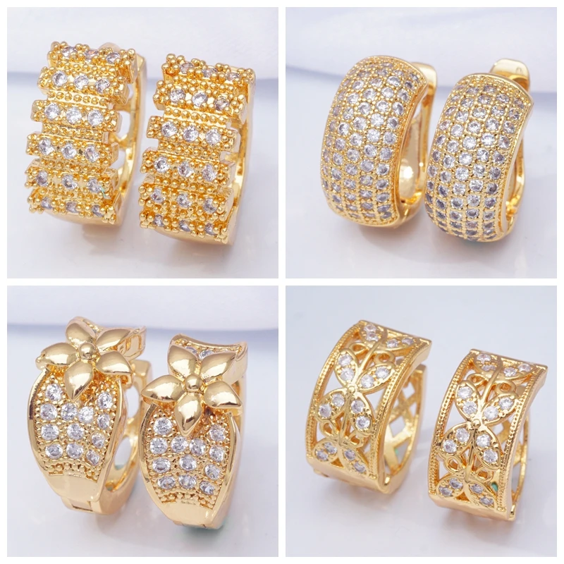 31 Styles Luxury Gold Hoops Cubic Zirconia Crystal Small Hoop Earrings for Women Indian Bridal Jewelry 2019
31 Styles Luxury Gold Hoops Cubic Zirconia Crystal Small Hoop Earrings for Women Indian Bridal Jewelry 2019