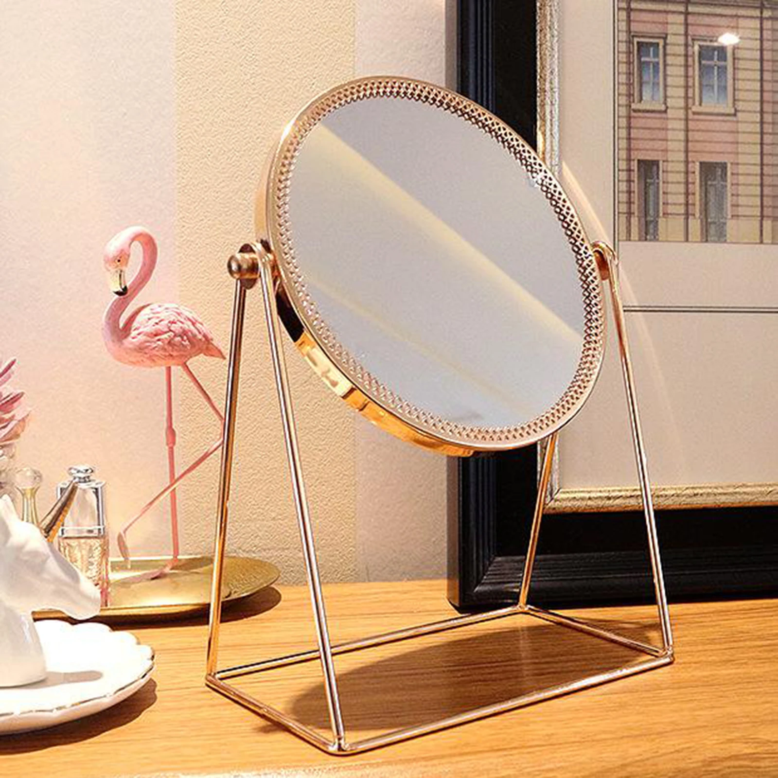 Metal Rectangle / Round Makeup Mirror Portable Desk Vanity Mirror with Stand Cosmetic Mirror for Washrooms Living Rooms
Metal Rectangle / Round Makeup Mirror Portable Desk Vanity Mirror with Stand Cosmetic Mirror for Washrooms Living Rooms