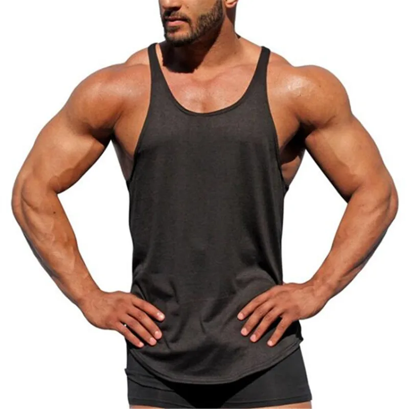 

Bodybuilding Tank Top Men's Sleeveless Shirts Plain Clothing Fitness Men Singlet Blank Cotton Workout Stringer Gym Vest