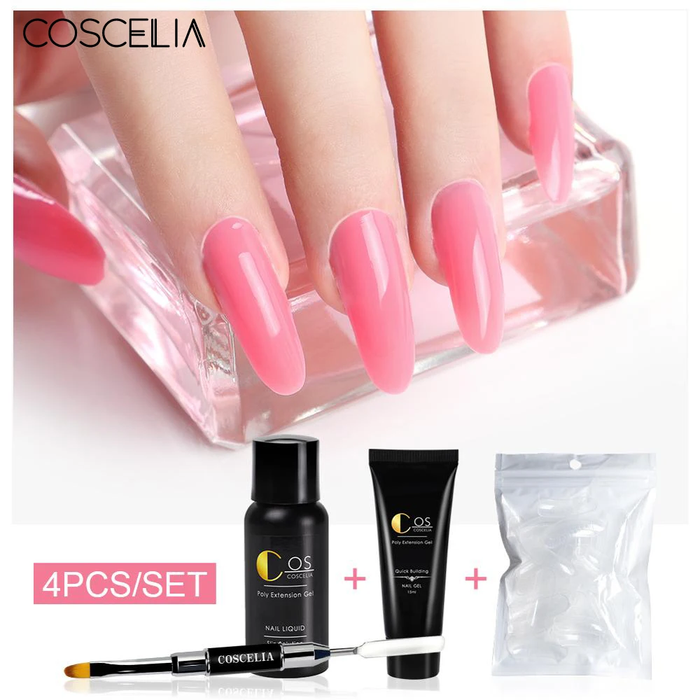 COSCELIA Акриловый гель лак Art Set Poly Nail Gel Nails Kit Quick Building Polish for Extensions|Комплекты и наборы|