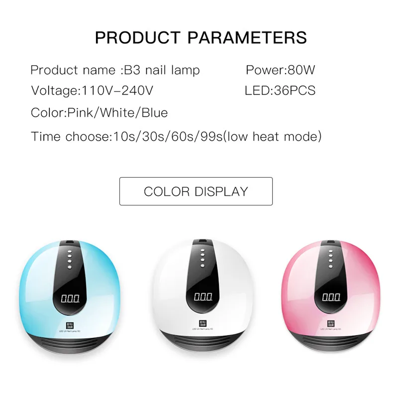 80W New Professional Led Lamp Nail Dryer All Gel Polish Varnish Manicure Machine Nail Art Tools Drying Led Gel Nail Lamp
80W New Professional Led Lamp Nail Dryer All Gel Polish Varnish Manicure Machine Nail Art Tools Drying Led Gel Nail Lamp