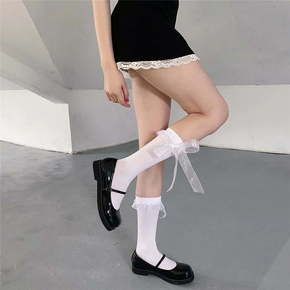 1Pair Korean Ribbons Middle Tube Socks Stockings Cute Sweet Ruffles Lace Calf Socks For Women Fashion Stockings
1Pair Korean Ribbons Middle Tube Socks Stockings Cute Sweet Ruffles Lace Calf Socks For Women Fashion Stockings