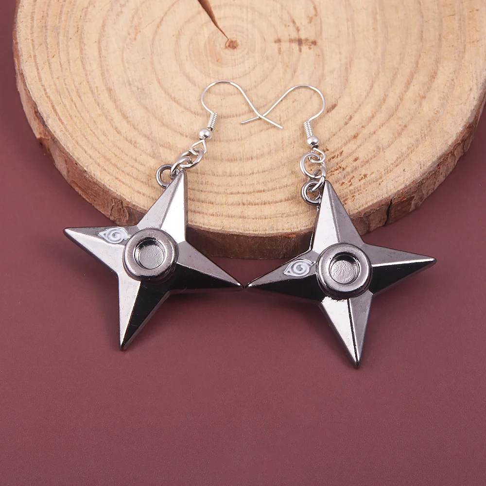 Серьги-подвески в стиле аниме Ninja для косплея Orochimaru с логотипом Konoha Kunai Shuriken