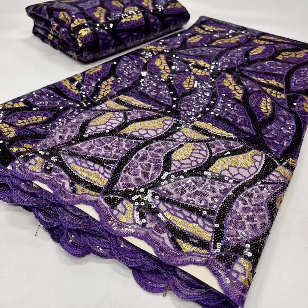 French Net Lace Fabric Sequins African Quality Colorful Glitter Sewing Tissue Nigerian Embroidery Textile for Weding Party Dress
French Net Lace Fabric Sequins African Quality Colorful Glitter Sewing Tissue Nigerian Embroidery Textile for Weding Party Dress