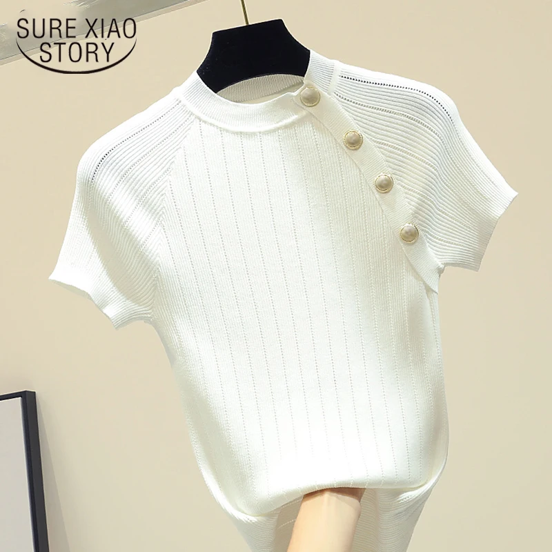 Повседневная женская футболка, тонкая трикотажная черная футболка в Корейском стиле, Женские топы с коротким рукавом, Женская Однотонная ф... 
Повседневная женская футболка, тонкая трикотажная черная футболка в Корейском стиле, Женские топы с коротким рукавом, Женская Однотонная ф...