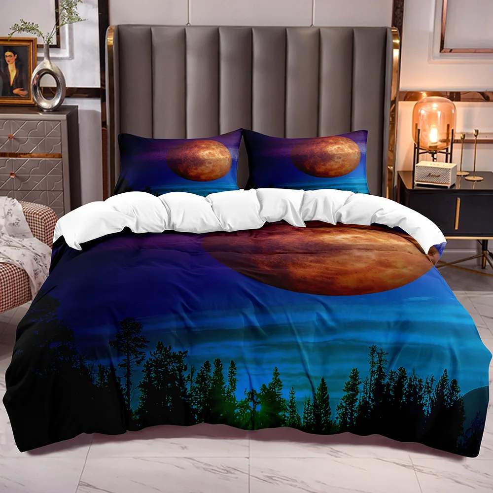 Large Planet Print Duvet Cover Sets with Forest Sky and Planet Pattern Bedding Comforter Cover Zipper Closure
Large Planet Print Duvet Cover Sets with Forest Sky and Planet Pattern Bedding Comforter Cover Zipper Closure