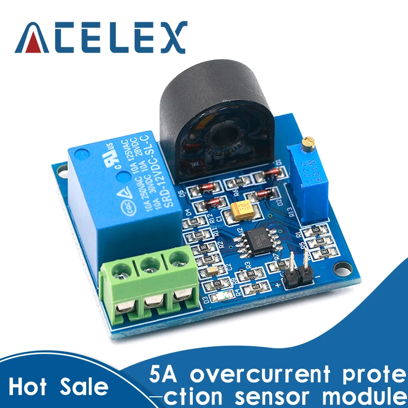 AC Current Detection Sensor Module 5V 12V 24V Relay Protection Module 5A Over-Current Overcurrent Protection Switch Output
AC Current Detection Sensor Module 5V 12V 24V Relay Protection Module 5A Over-Current Overcurrent Protection Switch Output