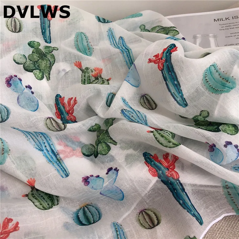 Ins Small Cactus Shawl Female Summer Thin Women Scarves Beach Towel Silk Scarf for ladies High Quality Women Fashion 2019 
Ins Small Cactus Shawl Female Summer Thin Women Scarves Beach Towel Silk Scarf for ladies High Quality Women Fashion 2019