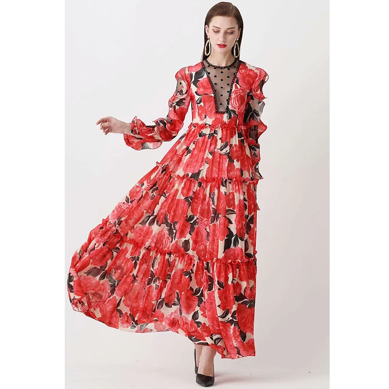 Высококачественное дизайнерское длинное платье, новое женское Модное Элегантное шифоновое Повседневное платье с принтом и вышивкой
Высококачественное дизайнерское длинное платье, новое женское Модное Элегантное шифоновое Повседневное платье с принтом и вышивкой